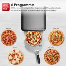 TurboTronic Pizzaofen Elektrisch 450 Grad - PO14 - Tisch-Backofen für 37cm Pizza & Flammkuchen, 2200W Steinbackofen mit Pizzastein, Mobiler Pizzaofen Indoor/Outdoor für Garten & Küche