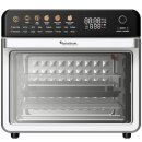 TurboTronic Multi-Smart-Ofen - 16in1 Heißluftofen & Heißluftfritteuse 2200W Power 34L bis 0,5kg Pommes Mini-Backofen mit Dörrfunktion 40-350°C Grill Airfryer Dörrautomat Pizzaofen mit Pizzastein