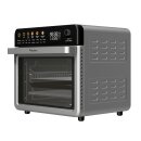 TurboTronic Multi-Smart-Ofen - 16in1 Heißluftofen & Heißluftfritteuse 2200W Power 34L bis 0,5kg Pommes Mini-Backofen mit Dörrfunktion 40-350°C Grill Airfryer Dörrautomat Pizzaofen mit Pizzastein