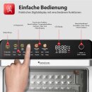 TurboTronic Multi-Smart-Ofen - 16in1 Heißluftofen & Heißluftfritteuse 2200W Power 34L bis 0,5kg Pommes Mini-Backofen mit Dörrfunktion 40-350°C Grill Airfryer Dörrautomat Pizzaofen mit Pizzastein