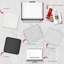 TurboTronic Multi-Smart-Ofen - 16in1 Heißluftofen & Heißluftfritteuse 2200W Power 34L bis 0,5kg Pommes Mini-Backofen mit Dörrfunktion 40-350°C Grill Airfryer Dörrautomat Pizzaofen mit Pizzastein