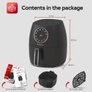 Heißluftfritteuse 3,5 Liter 1300W mit Silikoneinlage 6 Programme Airfryer Fritteuse Heissluftfritteuse ohne Fett / Öl, 75C - 200°C Luftfritteuse Air Friteuse