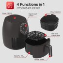 Heißluftfritteuse 3,5 Liter 1300W mit Silikoneinlage 6 Programme Airfryer Fritteuse Heissluftfritteuse ohne Fett / Öl, 75C - 200°C Luftfritteuse Air Friteuse