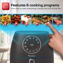 Heißluftfritteuse 3,5 Liter 1300W mit Silikoneinlage 6 Programme Airfryer Fritteuse Heissluftfritteuse ohne Fett / Öl, 75C - 200°C Luftfritteuse Air Friteuse