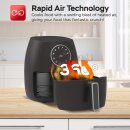 Heißluftfritteuse 3,5 Liter 1300W mit Silikoneinlage 6 Programme Airfryer Fritteuse Heissluftfritteuse ohne Fett / Öl, 75C - 200°C Luftfritteuse Air Friteuse