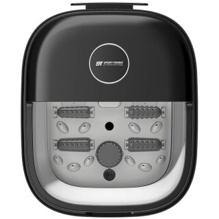 SportTronic Fußsprudelbad – FBM10 – faltbares Fußmassagegerät, 500 W, Wärme-, Sprudel- und Vibrationsfunktion, 3 Temperaturstufen, 6 Massagerollen, LED-Display