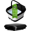 SportTronic Fußsprudelbad – FBM10 – faltbares Fußmassagegerät, 500 W, Wärme-, Sprudel- und Vibrationsfunktion, 3 Temperaturstufen, 6 Massagerollen, LED-Display