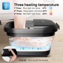SportTronic Fußsprudelbad – FBM10 – faltbares Fußmassagegerät, 500 W, Wärme-, Sprudel- und Vibrationsfunktion, 3 Temperaturstufen, 6 Massagerollen, LED-Display