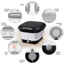 SportTronic Fußsprudelbad – FBM10 – faltbares Fußmassagegerät, 500 W, Wärme-, Sprudel- und Vibrationsfunktion, 3 Temperaturstufen, 6 Massagerollen, LED-Display