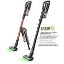 TurboTronic 120W Akku Staubsauger mit LASER-LED 11000 reale PA Saugkraft, 3 Stufen, 40 min Handstaubsauger Stiel Bodenstaubsauger beutellos, Parkett Tierhaare