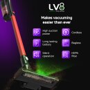 TurboTronic 120W Akku Staubsauger mit LASER-LED 11000 reale PA Saugkraft, 3 Stufen, 40 min Handstaubsauger Stiel Bodenstaubsauger beutellos, Parkett Tierhaare