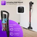 TurboTronic 120W Akku Staubsauger mit LASER-LED 11000 reale PA Saugkraft, 3 Stufen, 40 min Handstaubsauger Stiel Bodenstaubsauger beutellos, Parkett Tierhaare