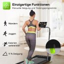 Cardio Laufband & Cardiotrainer bis 10 km/h, 2 Steigungsstufen, 6 Programme, LED-Display & Tablet-Halterung, bis 120 kg, klappbares Walking Pad für Zuhause & Büro, Geh und Jogginggerät