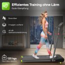 Cardio Laufband & Cardiotrainer bis 10 km/h, 2 Steigungsstufen, 6 Programme, LED-Display & Tablet-Halterung, bis 120 kg, klappbares Walking Pad für Zuhause & Büro, Geh und Jogginggerät