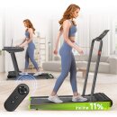 Cardio Laufband & Cardiotrainer bis 10 km/h, 2 Steigungsstufen, 6 Programme, LED-Display & Tablet-Halterung, bis 120 kg, klappbares Walking Pad für Zuhause & Büro, Geh und Jogginggerät