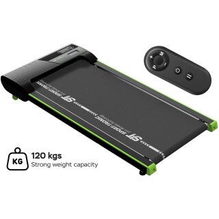 Ultraflaches Laufband mit 2x Steigung bis 6 km/h 4 Programme + Fernbedienung  Walking Pad Gehtrainer für Schreibtisch Zuhause bis 120 kg