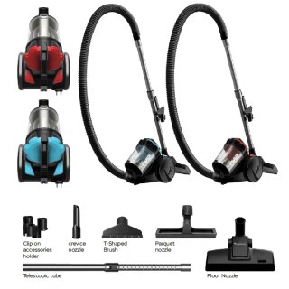 TurboTronic Zyklon Staubsauger CV12 – brachiale 18kPa Saugkraft 700W ohne Beutel, inkl. Parkettdüse & 2x HEPA-Filter, kleiner Trockensauger für Parkett, Tierhaare & Hundehaare, beutellos Bodenstaubsauger