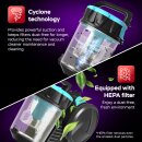 TurboTronic Zyklon Staubsauger CV12 – brachiale 18kPa Saugkraft 700W ohne Beutel, inkl. Parkettdüse & 2x HEPA-Filter, kleiner Trockensauger für Parkett, Tierhaare & Hundehaare, beutellos Bodenstaubsauger
