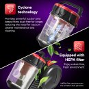 TurboTronic Zyklon Staubsauger CV12 – brachiale 18kPa Saugkraft 700W ohne Beutel, inkl. Parkettdüse & 2x HEPA-Filter, kleiner Trockensauger für Parkett, Tierhaare & Hundehaare, beutellos Bodenstaubsauger