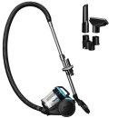 TurboTronic Zyklon Staubsauger CV12 – brachiale 18kPa Saugkraft 700W ohne Beutel, inkl. Parkettdüse & 2x HEPA-Filter, kleiner Trockensauger für Parkett, Tierhaare & Hundehaare, beutellos Bodenstaubsauger