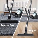 TurboTronic Zyklon Staubsauger CV12 – brachiale 18kPa Saugkraft 700W ohne Beutel, inkl. Parkettdüse & 2x HEPA-Filter, kleiner Trockensauger für Parkett, Tierhaare & Hundehaare, beutellos Bodenstaubsauger