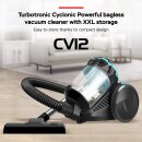TurboTronic Zyklon Staubsauger CV12 – brachiale 18kPa Saugkraft 700W ohne Beutel, inkl. Parkettdüse & 2x HEPA-Filter, kleiner Trockensauger für Parkett, Tierhaare & Hundehaare, beutellos Bodenstaubsauger blau
