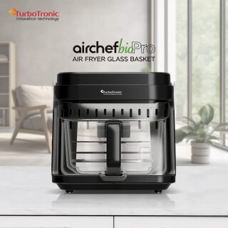 TurboTronic Heißluftfritteuse 5,5 L Glas Airfryer – Digitale Heißluft, 83,99 €