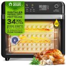 TurboTronic Multi-Smart-Ofen - 19in1 Heißluftofen & Heißluftfritteuse 2100W Power 34L bis 0,5kg Pommes Mini-Backofen mit Dörrfunktion 40-230°C Grill Airfryer Dörrautomat