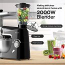 TurboTronic Küchenmaschine 2000W mit Fleischwolf und Standmixer-Aufsatz inkl. 1,5L Glas-Behälter, 5L Edelstahl-Rührschüssel Knetmaschine Rührmaschine für Brotteig