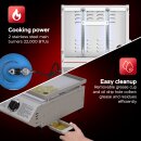 TurboTronic XXL Profi Gasgrill 46 × 40 cm Edelstahl Grillplatte 6,3 kW (2×3,15 kW Brenner) mit Turbo-Funktion für perfekte Smash Burger Plancha Griddle Camping BBQ