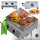 TurboTronic Gasgrill - BBQ6 - Tisch-Gasgrill mit Edelstahl-Plancha 46 × 40 cm, 2 × 3,15 kW Brenner (6,3 kW), Plancha-Grillplatte, Piezo-Zündung, Fettauffangsystem, Campinggrill