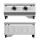 TurboTronic Gasgrill - BBQ6 - Tisch-Gasgrill mit Edelstahl-Plancha 46 × 40 cm, 2 × 3,15 kW Brenner (6,3 kW), Plancha-Grillplatte, Piezo-Zündung, Fettauffangsystem, Campinggrill