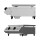 TurboTronic Gasgrill - BBQ6 - Tisch-Gasgrill mit Edelstahl-Plancha 46 × 40 cm, 2 × 3,15 kW Brenner (6,3 kW), Plancha-Grillplatte, Piezo-Zündung, Fettauffangsystem, Campinggrill