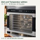 TurboTronic TurboWave BIO FD55 Dörrautomat 50 Liter – Dörrgerät mit Metallgehäuse, 7 Etagen mit Edelstahlgittern, 35–75 °C und 24-h-Timer; Früchtetrockner für Obst, Dörrapparat für Gemüse und Kräuter, Dörrer für Fleisch und Pilze