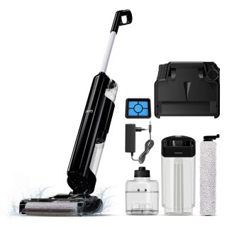 Akku Nass- und Trockensauger kabellos 2in1 Staubsauger mit Wischfunktion 5 kPa Saugkraft 180W beutellos Hand Boden Stiel