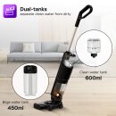 Akku Nass- und Trockensauger kabellos 2in1 Staubsauger mit Wischfunktion 5 kPa Saugkraft 180W beutellos Hand Boden Stiel