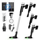 TurboTronic 15 kPa Stabstaubsauger mit grünem Laserlicht Akku kabellos 2in1 Handstaubsauger 120W beutellos leicht Hand Boden Stiel