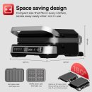 TurboTronic 2000W Kontaktgrill Waffeleisen für belgische Waffeln Platten wechselbar 180°C Öffnung Sandwich Tischgrill Paninis Burger Sandwichmaker Waffelmaker Sandwichtoaster
