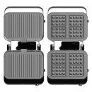 TurboTronic 2in1 Kontaktgrill wechselbare Grill- & Waffelplatten, LCD Display, digital, 180° Öffnung, Paninimaker, Elektrogrill, Tischgrill, Steak- & Burgergrill, Sandwichtoaster, Waffeleisen