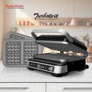 TurboTronic 2in1 Kontaktgrill wechselbare Grill- & Waffelplatten, LCD Display, digital, 180° Öffnung, Paninimaker, Elektrogrill, Tischgrill, Steak- & Burgergrill, Sandwichtoaster, Waffeleisen