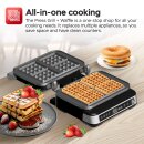 TurboTronic 2in1 Kontaktgrill wechselbare Grill- & Waffelplatten, LCD Display, digital, 180° Öffnung, Paninimaker, Elektrogrill, Tischgrill, Steak- & Burgergrill, Sandwichtoaster, Waffeleisen