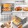 TurboTronic 38 L Elektrobackofen mit Grill, Umluft, Drehspieß & Timer | XL-Tischbackofen aus Edelstahl für Pizza, Aufläufe & Braten | Mini-Backofen mit Doppelglastür, 2000W Leistung