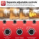 TurboTronic 45 Liter Minibackofen mit Umluft und Drehspieß, Edelstahl, inkl. 2x Backblech, 2000W Mini Tisch Backofen Camping Pizzaofen Klein/Groß Kompakt Ofen mit Timer & Innenbeleuchtung