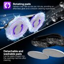 TurboTronic Dampfmopp Scheuermopp 1200W Dampfreiniger mit 2 rotierenden Power-Pads, 400ml Tank, 2 Dampfstufen, entfernt 99,9 % Bakterien, Bodenreiniger für Fliesen Laminat Holz