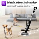 TurboTronic Dampfmopp Scheuermopp 1200W Dampfreiniger mit 2 rotierenden Power-Pads, 400ml Tank, 2 Dampfstufen, entfernt 99,9 % Bakterien, Bodenreiniger für Fliesen Laminat Holz