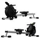 SportTronic Rudergerät - ST-X8 - Magnet Rudergerät leise, Doppelgleitschiene, 16 Widerstandsstufen, LCD-Computer, klappbar, Ganzkörpertraining bis 120 kg