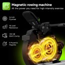 SportTronic Rudergerät - ST-X8 - Magnet Rudergerät leise, Doppelgleitschiene, 16 Widerstandsstufen, LCD-Computer, klappbar, Ganzkörpertraining bis 120 kg