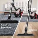 TurboTronic Zyklon Staubsauger CV07 - brachiale 19kPa Saugkraft 700W ohne Beutel kleiner Trockensauger für Parkett Tierhaare Hundehaare beutellos Bodenstaubsauger SCHWARZ/ROT