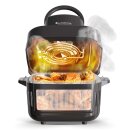 TurboTronic Heißluftfritteuse 6  L - AFG6 - 1600 W Glas Airfryer – Digitale Heißluft Fritteuse 50–180 °C 7 Programme Touch-Display Air Fryer Heißluftofen BPA-frei