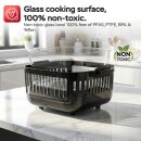 TurboTronic Heißluftfritteuse 6  L - AFG6 - 1600 W Glas Airfryer – Digitale Heißluft Fritteuse 50–180 °C 7 Programme Touch-Display Air Fryer Heißluftofen BPA-frei